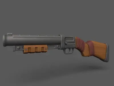 Fantasy Shotguns Low-poly 3D model