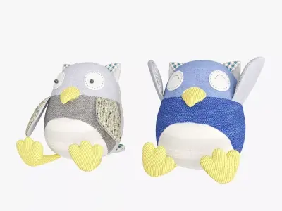 Plush Scrappy Hoot Owl Low-poly 3D model