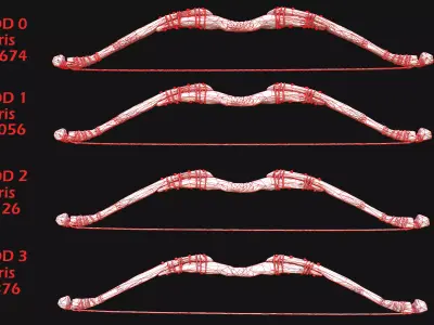 Wooden Bow and Quiver Tournament  Weapons Low-poly 3D model