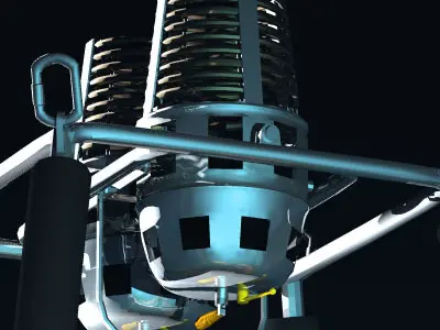 Balloon basket and gas tank 3D model