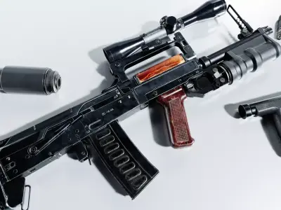 OTs-14 Groza Low-poly 3D model