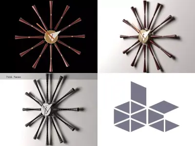 Spindle Clock Free 3D model