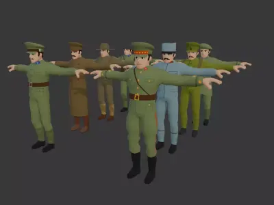 CZECHOSLOVAK WORLD WAR CHARACTER PACK Low-poly 3D model