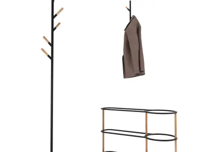 hanger two coat racks and coat stand Free 3D model