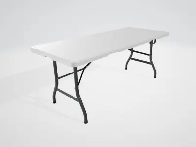 Rectangular Commercial Grade Stackable Folding Utility Table Low-poly 3D model