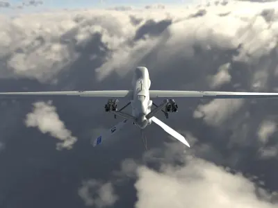 MQ-1C Sky Warrior Drone Low-poly 3D model