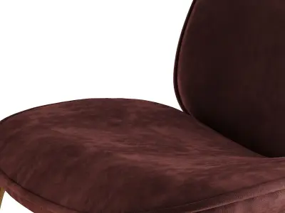 Gubi Beetle Chair and Silhouette Pedestal Round Dining Table 3D model