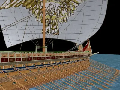 Roman Trireme Battle Ship 3D model