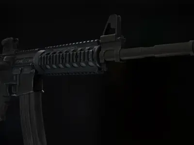 M4A1 RIS high detail Low-poly 3D model