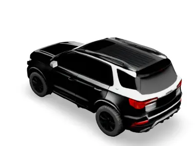 Realistic Black SUV 3D Model Low-poly 3D model
