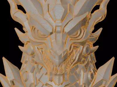 Mecha Dragon Bust 3D Print Model 3D print model