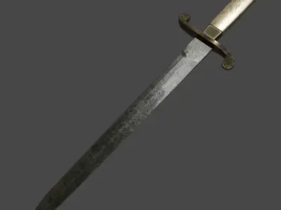 Army dagger of the time of King Nicholas the Second Low-poly 3D model