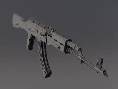 AK-47 Pannel Style Low-poly 3D model