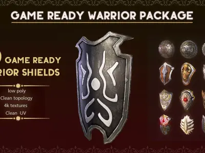 60 Warrior Shield Low poly 3d model Low-poly 3D model