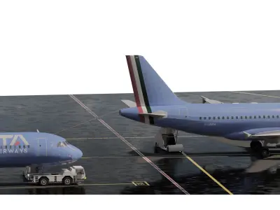 Airbus A319-100 and A320-200 3D model