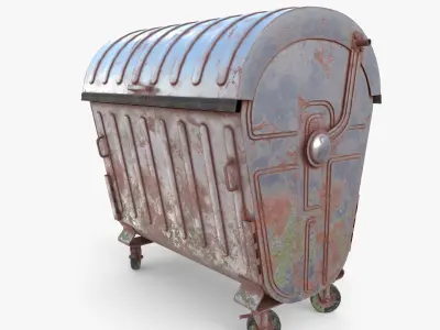 Dumpster v1 weathered Low-poly 3D model