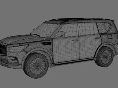 Infiniti QX80 3D Model Low-poly 3D model