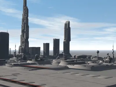 Keppler 22 Colonial City 3D model