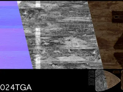 Arballista bow and arrow Low-poly 3D model