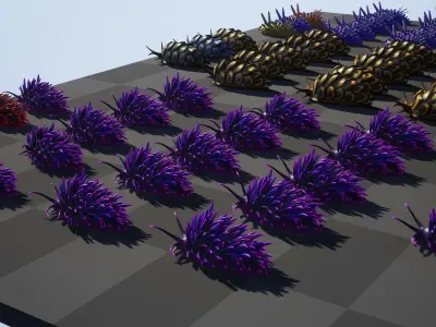 Sea Slugs Pack - Game Ready Low-poly 3D model Low-poly 3D model