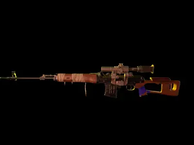 SVD-Dragunov Sniper Rifle Low-poly 3D model