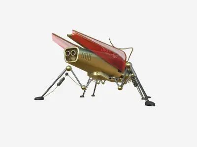 Insect Robot F09 Golden - SciFi Character Design Low-poly 3D model