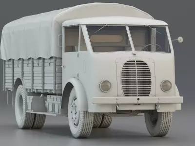 WWII French Heavy Cargo Truck 5t 3D model