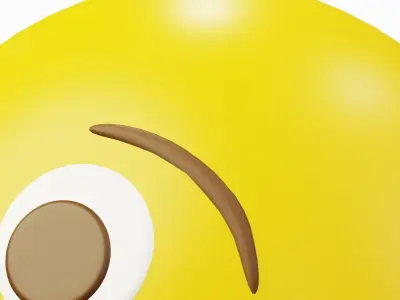 Keep Silence or Quiet Please Yellow Ball Emoticon or Smiley 3D model