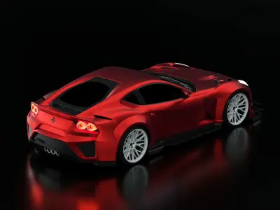 Ferrari 812 - Red 3D model Free 3D model