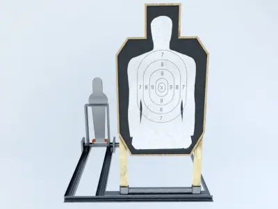 Police Shooting Target Low-poly 3D model