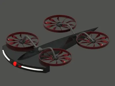 FUTURISTIC AIR TO AIR COMBAT DRONE 3D model