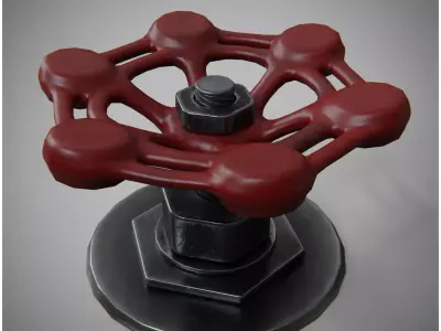 Iconic Half-Life red valve Free low-poly 3D model