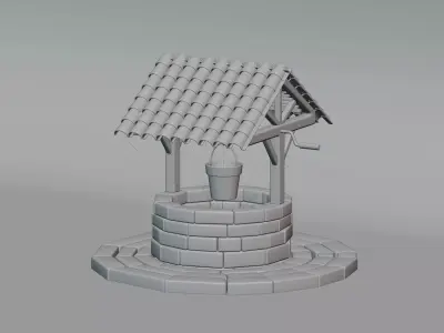 Water well Low-poly 3D model