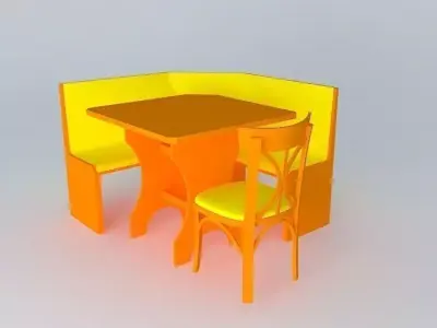 German Corner furniture set Free 3D model