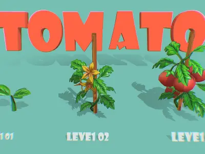 Free Pack - Stylized Tomato Free low-poly 3D model