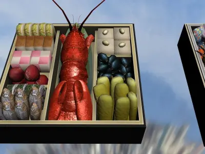 Japanese cuisine Osechi Oseti 3D model
