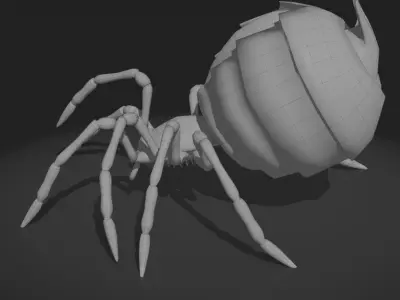 The Devour Spider - Rigged and Animated Low-poly 3D model