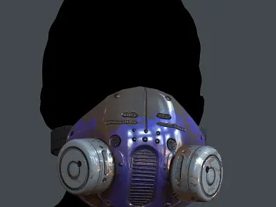 Gas mask helmet 3d model scifi Low-poly  Low-poly 3D model 574