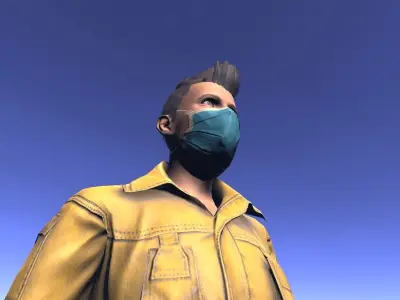 Biohazard Teen - animated rigged Teen Low-poly 3D model