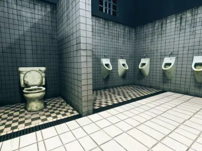 3D Scene of Public Bathroom 3D model