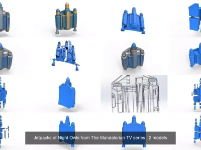Jetpacks of Night Owls from The Mandalorian TV series 3D Model Collection
