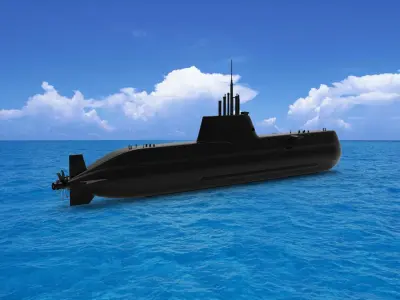 Type 214 submarine 3D model