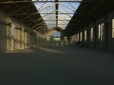 Old Warehouse Low-poly 3D model