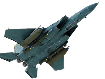 8K Textures F-15E Low-poly 3D model