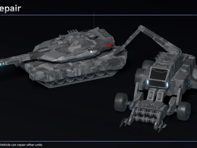 Scifi Multi Purpose Vehicle Low-poly 3D model