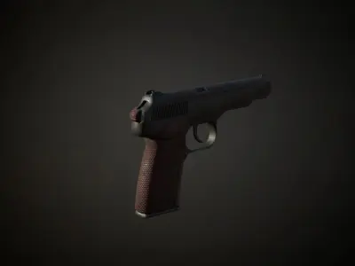 Stechkin APS pistol Low-poly 3D model
