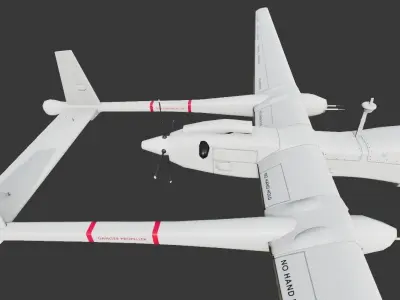 Heron TP UAV Low-poly Low-poly 3D model