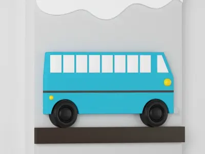 Wood Kids Wall Decor transport 3D model