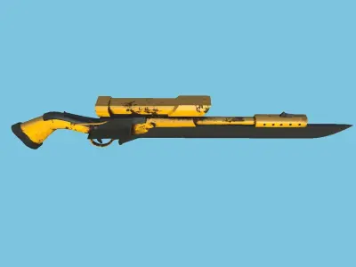 Sniper Gunblade 06 Yellow Black - Character SciFi Design Low-poly 3D model