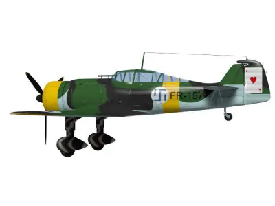 fokker D-XXI Finnish Air Force  3D model